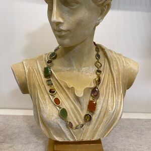 Multicolor Gemstone Gold Necklace 💕